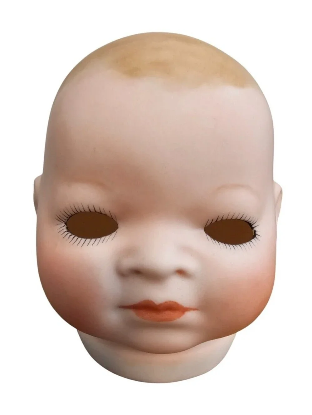 Vintage Hand Painted Bisque Baby Doll Bust Head w/ eye Sockets S. Purman